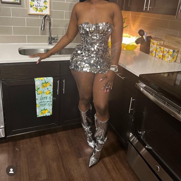Silver Confetti Dress - Picture 4 of 4